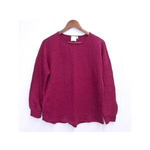 Shop the Mint Sweater Top, Women's‎ Relaxed Fit Crewneck, Burgundy M /#1091